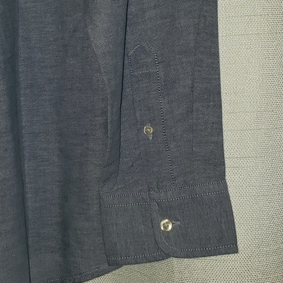 NWT GAP Men's Large Bright Cobalt w/ white long sleeved button down shirt - Picture 7 of 11